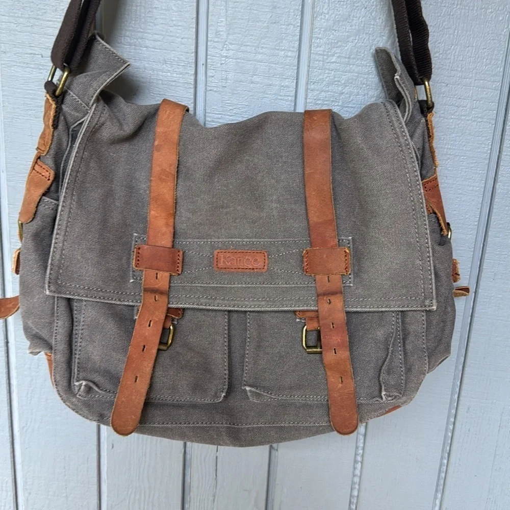Kattee Messager Fabric Gray Bag